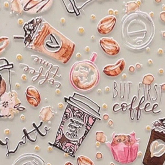 Coffee-Themed Clear Phone Case for iPhone 15 Pro Max - Picture 2 of 5